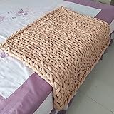 LOVEXIN Kuscheldecke Flauschig und Warm - Bettdecke Decke Sofadecke Tagesdecke Decke Gestrickte Handgefertigt Riese Klobig Grobe Strickdecke Garn Decke Sofa Stuhl Sofa Stricken,Q,100 * 200