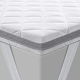 BedStory Gel Topper 160x200cm h3/h4 aus 7,5cm Höhe Kaltschaumkern, atmungsaktive 3D-Netz Bezug, Bequeme Matratzentopper für Boxspringbett und unbequemem Betten Schlafsofa