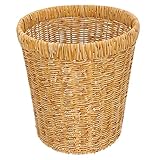 Cabilock Boho-Mülleimer Kunststoff-Wäschekorb Boho-Wäschekorb Rattan-Blumenkorb Spielzeugkörbe Weidentischkorb Küchenbedarf Spielzeugaufbewahrung Geflochtener Korb Vielseitiger