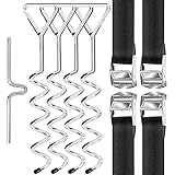 Erdanker, Bodenanker Trampolin, Tools Bodenanker Trampolin Erdanker Trampolin Set, Schaukel Befestigung, 4 Gurte + Drehhilfe