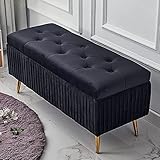 Samt-Aufbewahrungsbank, platzsparende Aufbewahrung, osmanische rechteckige Bank, Bequeme Polsterbank, Moderne Sitzbank, Schuhbank für Eingangsbereich, Wohnzimmer, Esszimmer,D,80CM
