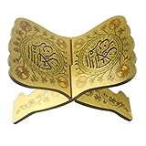 Xzan Eid Mubarak Bücherstand, Faltbarer Holz Buchhalter Bibelständer, Exquisiter Dekorativer Eid Mubarak Gebetbuchhalter Für Ramadan-Heimdekoration