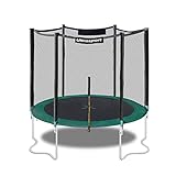 Ultrasport Gartentrampolin Wave, Ø 180 cm, inkl. Sprungtuch, Federn, Sicherheitsnetz, gepolstertem Netzpfosten und Kantenschutz, wetterfest, bis 120 kg belastbar, Grün