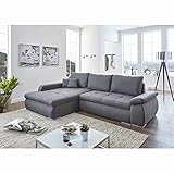 Piolo Ilay Ecksofa in grau, inkl. Bettfunktion und komfortabler Polsterung, gemütliches, modernes Sofa