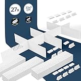 EYSO Home ® Schubladenteiler 27er Set 33x7 cm inkl. Verbinder – passt genau für Deine Schublade [verlängern, kürzen, einteilen] - das Ordnungssystem