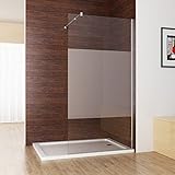 Duschabtrennung walk in Duschwand Seitenwand Dusche 10mm NANO teilsatiniert Glas Duschtrennwand 100 x 200 cm