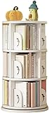 Drehbares Bücherregal 2/3/4/5-Regal mit Delphin-Motiv. Home-Bücherregal mit hoher Dichte, modernes, um 360° drehbares Aufbewahrungsregal, bodenstehende Regale (Color : White, Size : 46 * 98cm)