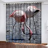 GOKSEL Gardinen Blickdicht Ösen Gardinen 2 Stück x 75 B x 166cm H Tiere & Strandvögel Blickdicht Kräuselband Gardinen Wohnzimmer Vorhang Verdunkelung