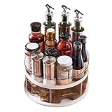 RFSHOP Rotierender Gewürzregal-Organizer, Drehbare Gewürzregale Für Die Küche, Drehbare Gewürzorganisatoren Auf Der Arbeitsplatte Für Sojasauce, Salz, Pfeffer, Essig