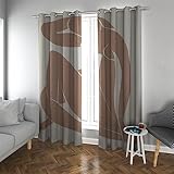 Deertweet Home Minimalistische Verdunkelungsvorhänge Niedlich Funky Rustikal Abstrakt Modern Lärmreduzierender Fenstervorhang für Schlafzimmer Wohnzimmer 2 Paneele H240xB140