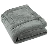 CelinaTex Flauschige Kuscheldecke 150 x 200 cm Silber grau Decke Sofa warm Wohndecke weich Mikrofaser Fleece Oeko-TEX Montreal