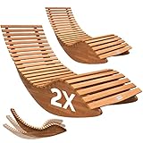 Casaria® Sonnenliege 2 Personen Holz Wetterfest Ergonomisch Schaukelfunktion FSC®-Zertifiziert Akazie Garten Balkon Gartenliege Saunaliege 150x60x93cm