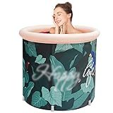 Tragbare Eisbadewanne for Erwachsene, Tropical Leaf Cold Plunge Badewanne Faltbare Badewanne mit freistehender Duschkabine Polar Cold Plunge Wanne Heißes Bad Spa-Wanne ( Size : 70x70cm(28x28inch) )