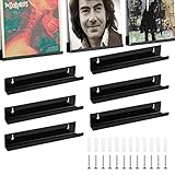 THATSRAD 6 Pack Schallplatten Regal Wand Schallplattenregal wandmontage Vinyl Regal Acryl 30,5 x 4,3 x 4,5 cm Vinyl lp Regal Schallplattenständer Acryl Album Plattenhalter Wand für Platten und Fotos