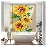 Verdunkelungsrollo Rollos Verdunkelung 150 140 120 100 90 80 60 cm Breite, Sonnenblumen-Muster Sonnenschutz Für Fenster Esszimmer Küche, Heimbüro Wasserdichter Isolierter Vorhang (Color : WxH, Size