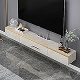 SXSGSM Schwimmender TV-Ständerschrank, große Kapazität, TV-Ständer, Wandmontage, Fels-Platten-Muster, TV-Lowboard, zum Aufhängen für Wohnzimmer, Schlafzimmer/A / 120 x 25,6 x 16,8 cm