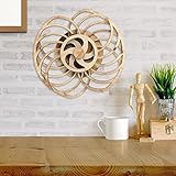 OUSIKA Kinetische Wandkunstskulptur aus Holz, 11,8-Zoll-abstrakte 3D-Windmühlen-Wanddekoration, kinetische Energie, for Wohnzimmer, Küche, Schlafzimmer, gewöhnliches Modell (Color : Ordinary Model)