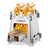 Lixada Campingkocher Holzofen Mini Holzvergaser Faltbar Tragbar Kompakt Hobo Kocher für Picknick BBQ Camping Wandern Reisen