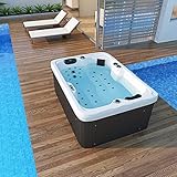 Tronitechnik Outdoor Whirlpool Spa LEVANZO weiß 190cm x 135cm mit Heizung, Hydromassage, Bluetooth und Farblichtherapie, Lieferumfang:inkl. Thermoabdeckung