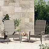 LAPOOH Adirondack-Gartenstuhl, Balkonstuhl, Garten Stühle, Gartensessel, Balkon Stühle, Terrassenstühle, Balkonmöbel, Garden Chair, Grau Poly Rattan
