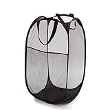 Netz-Popup-Wäschekorb mit Tragegriffen für Zuhause, Camping, Schlafsäle, Hotels