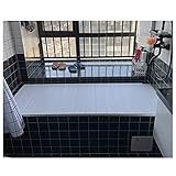Badewannenabdeckung Faltbar Badewannenabdeckung Badabdeckung, Badewanne Isolierungsabdeckung Staubschutz, Multifunktion PVC Wasserdicht Wannenablage, 0,6cm Dicke 360 Grad umkehrbar (Color : White, S