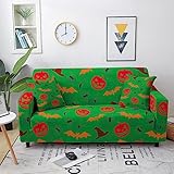 Sofabezug 4 Sitzer Grüne Spinne Sofaüberwurf Stretch Elastisch,Moderne Joker Sofa Überzug,Antirutsch Sofahusse,Sofabezug L Form,Couch Überwurf,Sofa Sauber Bezug, Sofabezug Möbelschutz