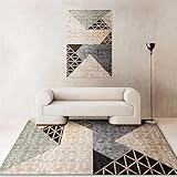 DJHWWD Teppich XXL Geometrischer Wohnzimmerteppich Teppich Kinderzimmer Maedchen grau Kleiner Teppich flauschig200x300CM