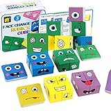 Holzwürfel Puzzle,Sensorik Spielzeug,Bunte Zauberwürfel Baustein Spielzeug Pädagogisches Montessori Spielzeug für Kinder ab 3 Jahren,Interaktion Spielzeug Holz Matching Game (Keine Snatch Bell)