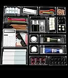 Birshe 18 Stück Schubladen Organizer für Büro,Schubladen Ordnungssystem Schubladen für Kosmetik Makeup Organizers Aufbewahrungsbox Schublade Aufbewahrungsfächer,für Küche,Büro,Schlafzimmer,Transparent