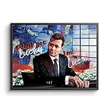 Acrylglasbild Suits I don't get lucky, I make my own luck Motivation Zitat Spruch xxl Motiv mit premium Rahmen DOTCOMCANVAS Größe 200 X 150 CM, Farbe Schwarz