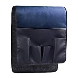 5 Taschen zum Aufhängen zu Hause, platzsparend, rutschfest, PU-Leder, für Sofa, Beistellstuhl, Fernbedienung, Aufbewahrungstasche, Organizer, Sofa-Armlehnen-Organizer (Farbe: Braun) (blau)