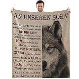RESPRO Personalisierte Geschenke für Meinen Sohn Decke von Mama, Papa, Super weiche Brief Decke, Liebe Decke positiv ermutigen Sie Ihren Sohn, Geschenke für Geburtstag Abschluss(150 * 200cm)