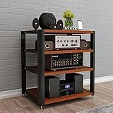 OQHAIR Audio-Rack, Medienständer Und Komponentenschrank Für Spielekonsolen, Kabelboxen, HiFi-Stereo-Geräte