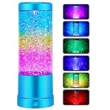 SENCU Lava-Lampe, Regenbogen-Glitzer-Lampen mit automatischer Farbwechselfunktion, USB-Kabel/batteriebetrieben, Atmosphäre, Dekorationslampe, ideale Flüssiglampe, Erwachsene, Geburtstagsparty (blau)