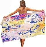 ANEEHA Mikrofaser Strandtuch Schmetterling Handtuch Groß 70x140, Strandhandtuch Rosa Badetuch Schnell Trocknendes Sandfreies Weiches Strandlaken, Strandtücher, Badehandtuch