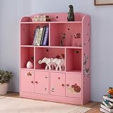 Emall Life Kinder-Bücherregal und Aufbewahrung, Kinder-Bücherregal, für Bücher, Spielzeug, Organizer für Jungen und Mädchen 98 * 24 * 119.5cm (Rose)