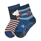 Sterntaler Jungen Socken FLI AIR DP Bär/Sterne, Blau (Blau 355), 18