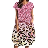 URIBAKY-Kleiden Casual Kleid Damen für Frauen Sexy Kleider V-Ausschnitt Spaghetti Strap Floral Gedruckt Sommer Lose Kleid Blumendruck Ärmellos Schönes Strandkleid Backless Casual Party Lang Kleider