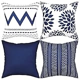 IHEHUA Moderne geometrische Figur Kissenbezug Leinen Einfache Blau Sofa Kissen Kissenbezug Winter Couch Kissen