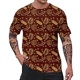 Männer Mode Frühling Sommer Casual Kurzarm O Hals Gedruckt T Shirts Top Bluse Herrenuhr Digitalanzeige