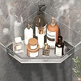 MAVNES Duschablage Ecke Wandmontiertes Badezimmer-Schweberegal, dreieckiges Lagerregal, Küchen-Acryl-Gewürz-Wandregal (Color : Grey 1 pcs)