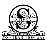 CCZUIML Türschild Personalisiert - Metall Schild Familiennamen Türschild Jeder Name Wanddekoration Kunstdekor Geschenk Haustürschild Namensschild Willkommen Haustür Dekor