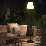 Solar Stehlampe Innen&Outdoor Lampe für Terrasse Ip65 Wasserdicht,USB Aufladbar kabellose Stehlampe mit Lichtsensor,Helligkeit Dimmbares RGB Buntes LED Solarlampen,Höhenverstellbar,für Rasen Garten.