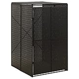 RAUGAJ Einzel-Mülltonnen-Schuppen, schwarz, 70 x 80 x 117 cm, Polyrattan, Artikelfarbe: Schwarz