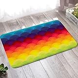 Fußmatte Innen, Vorzimmer Teppich 40X120cm Bunt Regenbogen Farbwolken Muster für Stark Frequentierte Bereiche Außerhalb des Hauses