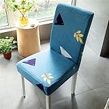 NCWANG Stuhlhussen Stretch 8er Set Cyan-lila Dreieck Stretch Stuhlbezug Stuhlhussen,Hussen für Drucken Stuhlbezug Elastisch Abnehmbarer Dekoration Stuhlbezug für Küchenstühle,Hotel,Bankett,Party Deko