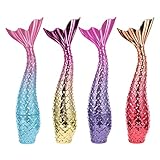 4pcs DIY Lip Gloss Tubes, Leere Lipgloss Containers, Kreative Entzückende Meerjungfrau Lippenstift Lippenbalsam Flaschen, Flüssiger Eyeliner Tube für Frauen Mädchen Kosmetik (Mehrere Farbe4, Eyeliner