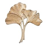 riess-ambiente.de Design Wanddekoration Ginkgo 35cm Gold Metall Handmade