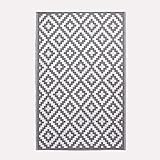 Homescapes Outdoor-Teppich Zoe grau-weiß 180x270 cm, wetterfester Teppich geometrisch Gemustert